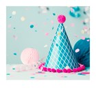 Verjaardagskaart feesthoedje Polaroid